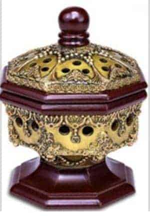 Incense Burner Bakhoor Burner Frankincense Resin - Luxury, Octagon-Bronze